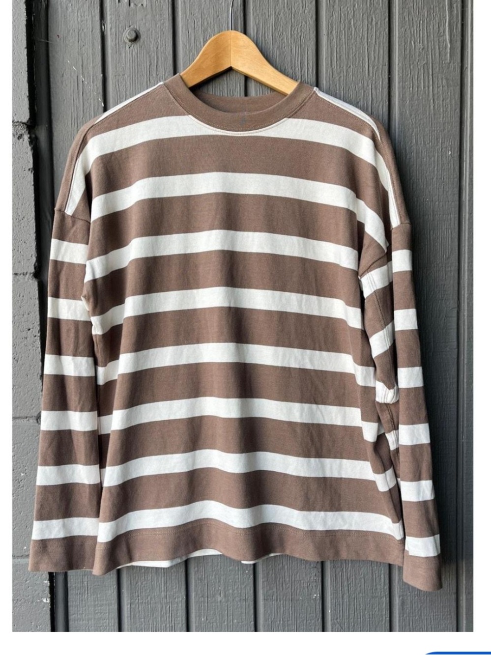 AYR Brown and Cream Wide-Stripe Long Sleeve Tee